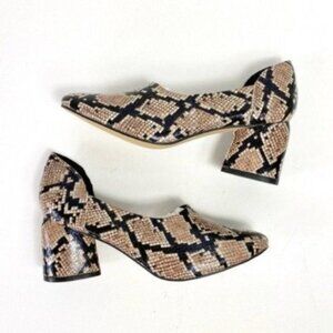 NEW Sbicca Volin Snake Print Leather D'orsay Heels 7.5